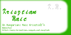 krisztian maic business card